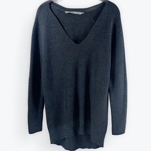 Athleta Charcoal Grey V-Neck Sweater for Women Oversized